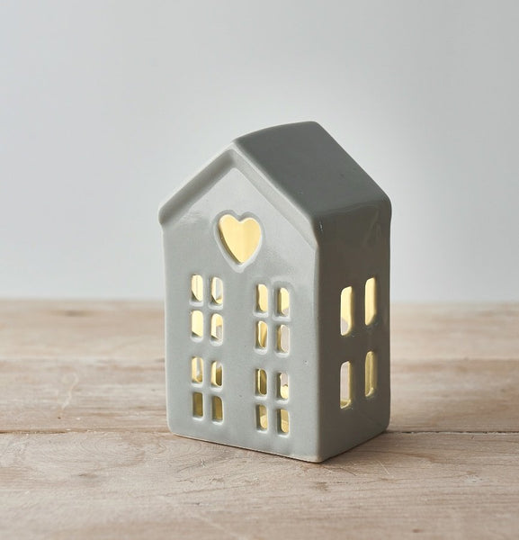 DAINTY GREY LED HOUSE, 12CM - Pretty Perfect Gifts uk