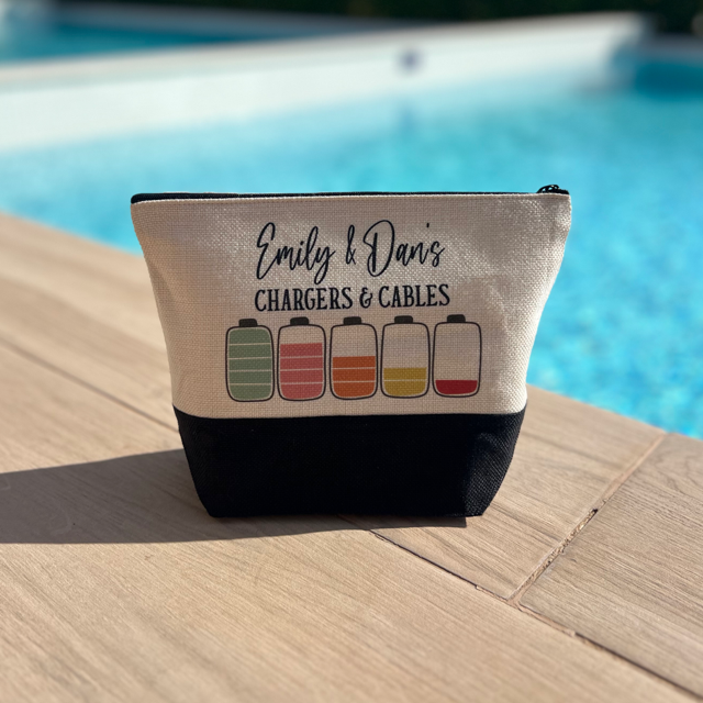 Chargers & Cables Personalised Pouch - Pretty Perfect Gifts uk