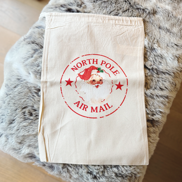 North Pole Air Mail Medium Sack - End Of Season Sale - Pretty Perfect Gifts uk