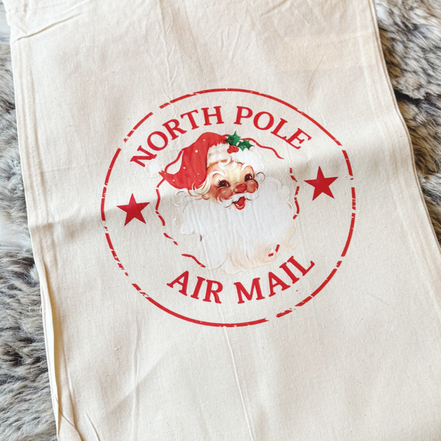 North Pole Air Mail Medium Sack - End Of Season Sale - Pretty Perfect Gifts uk