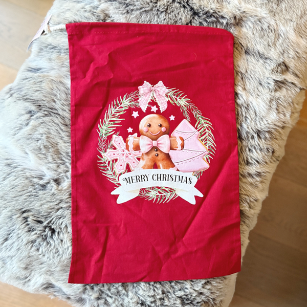 Gingerbread Wreath Medium Sack - End Of Season Sale - Pretty Perfect Gifts uk