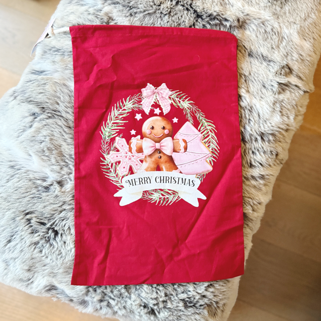 Gingerbread Wreath Medium Sack - End Of Season Sale - Pretty Perfect Gifts uk