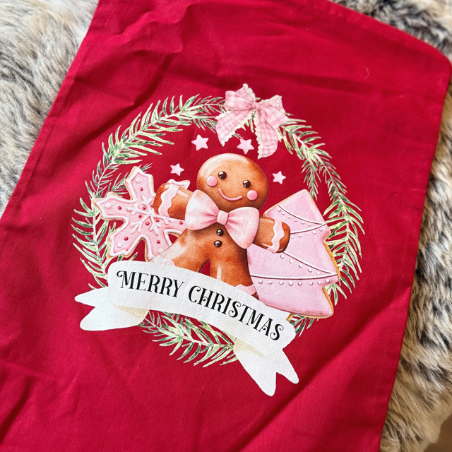 Gingerbread Wreath Medium Sack - End Of Season Sale - Pretty Perfect Gifts uk