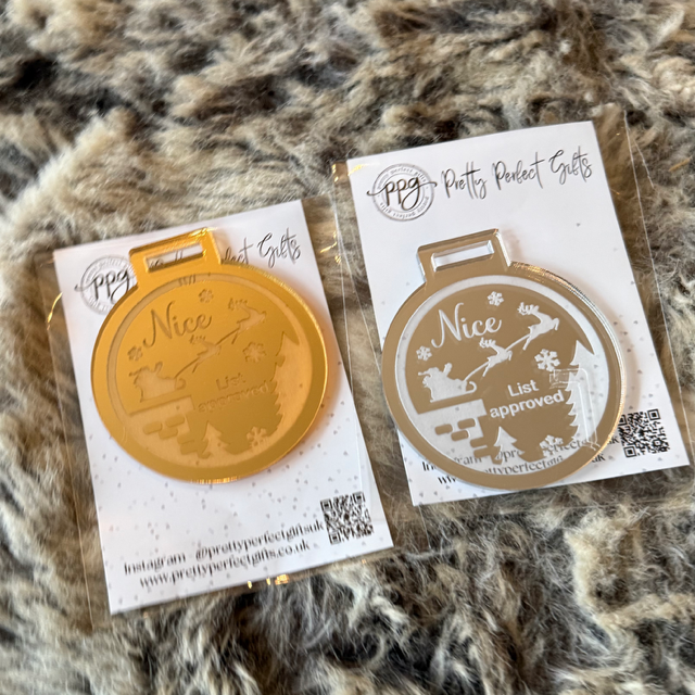Nice List Medal - End Of Season Sale - Pretty Perfect Gifts uk