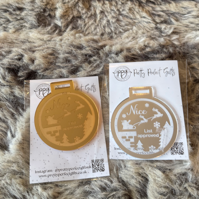 Nice List Medal - End Of Season Sale - Pretty Perfect Gifts uk