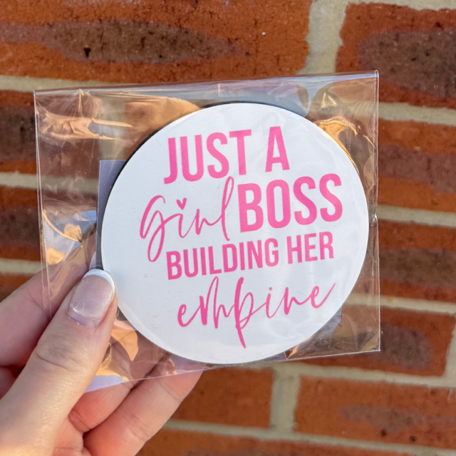 Just A Girl Boss Building Her Empire Coaster - End Of Season Sale - Pretty Perfect Gifts uk