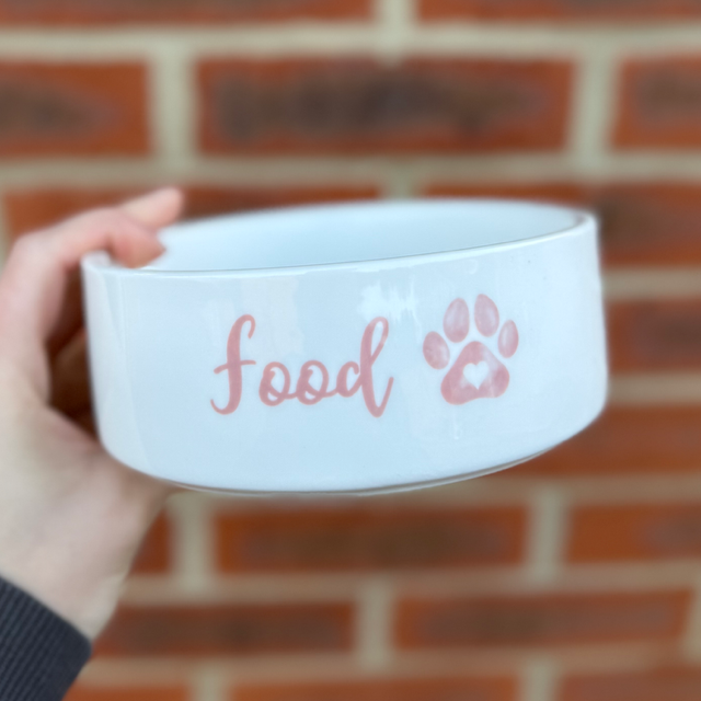 Food Light Pink Pet Bowl - End of Season Sale - Pretty Perfect Gifts uk