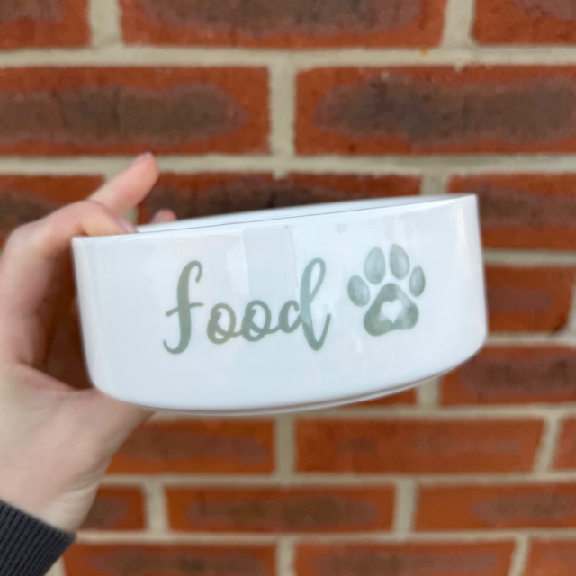 Food Sage Green Pet Bowl - End of Season Sale - Pretty Perfect Gifts uk