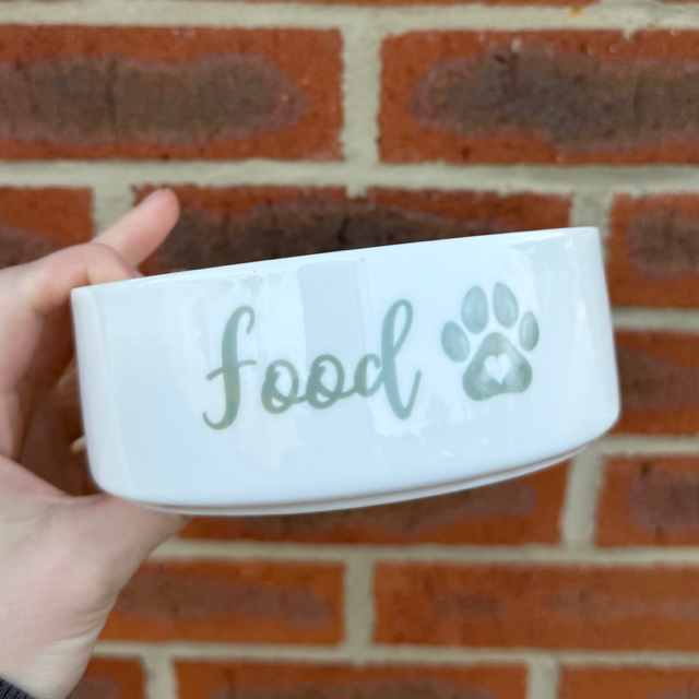 Food Sage Green Pet Bowl - End of Season Sale - Pretty Perfect Gifts uk