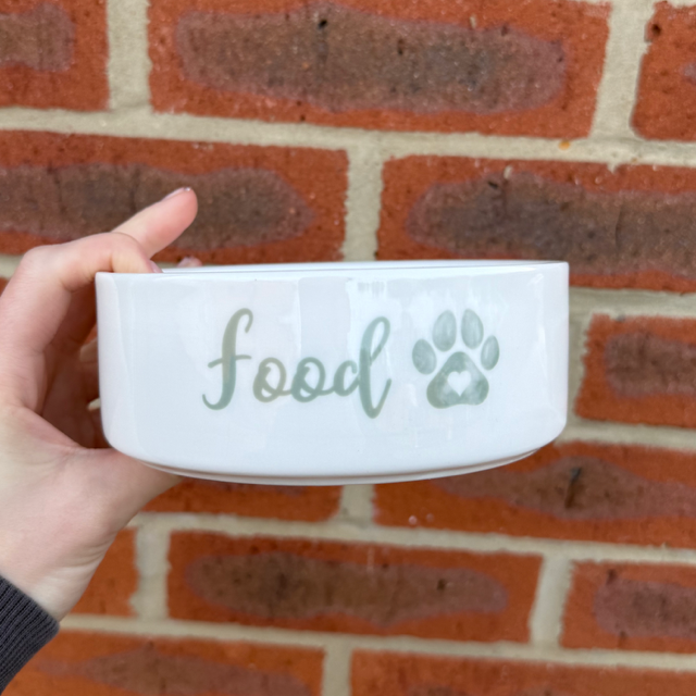 Food Sage Green Pet Bowl - End of Season Sale - Pretty Perfect Gifts uk