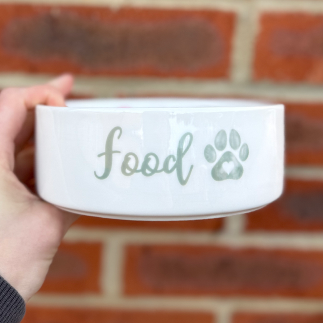 Food Sage Green Pet Bowl - End of Season Sale - Pretty Perfect Gifts uk