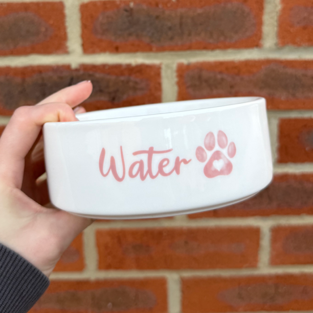 Water Light Pink Pet Bowl - End of Season Sale - Pretty Perfect Gifts uk