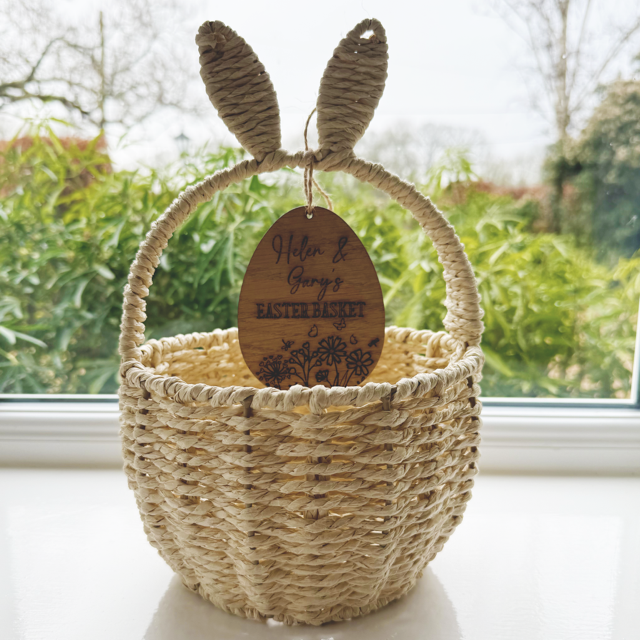 Easter Basket Personalised Tag & Basket Set - Pretty Perfect Gifts uk