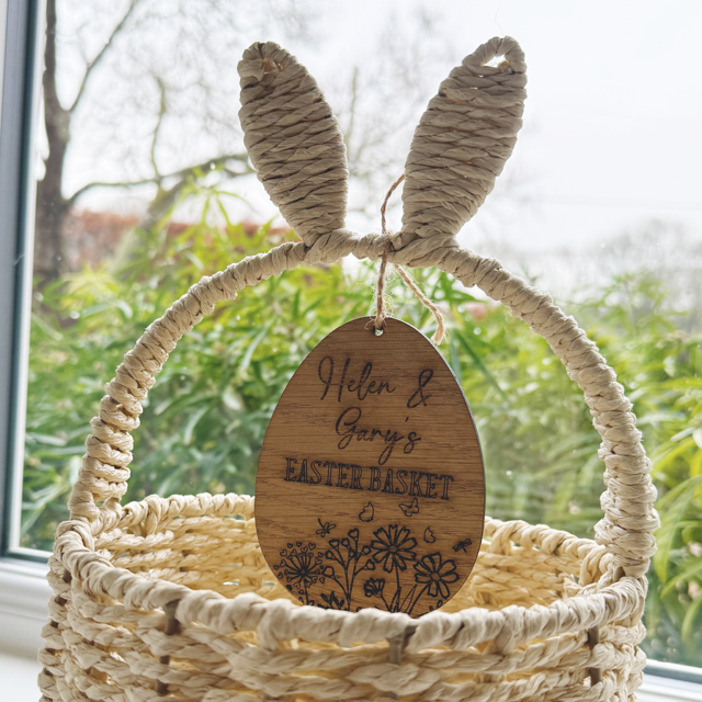 Easter Basket Personalised Tag & Basket Set - Pretty Perfect Gifts uk