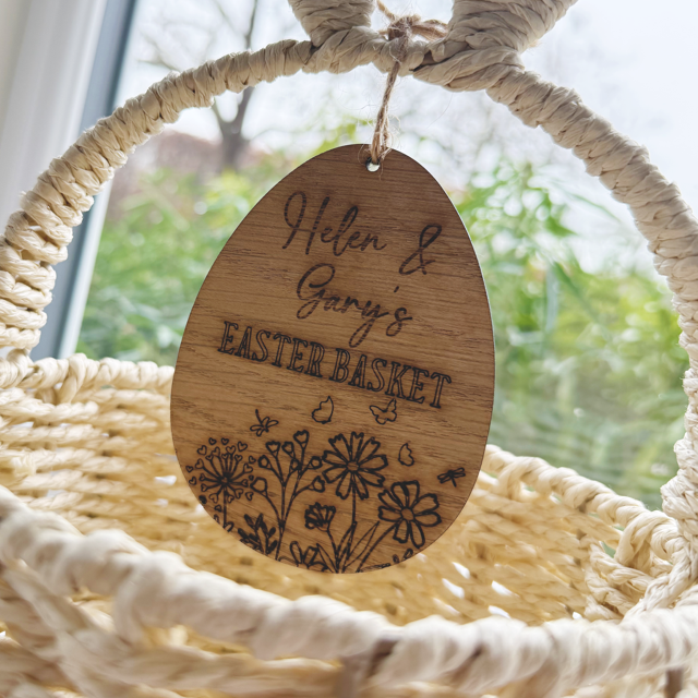 Easter Basket Personalised Tag & Basket Set - Pretty Perfect Gifts uk
