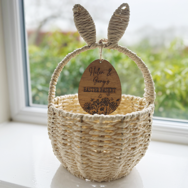 Easter Basket Personalised Tag & Basket Set - Pretty Perfect Gifts uk