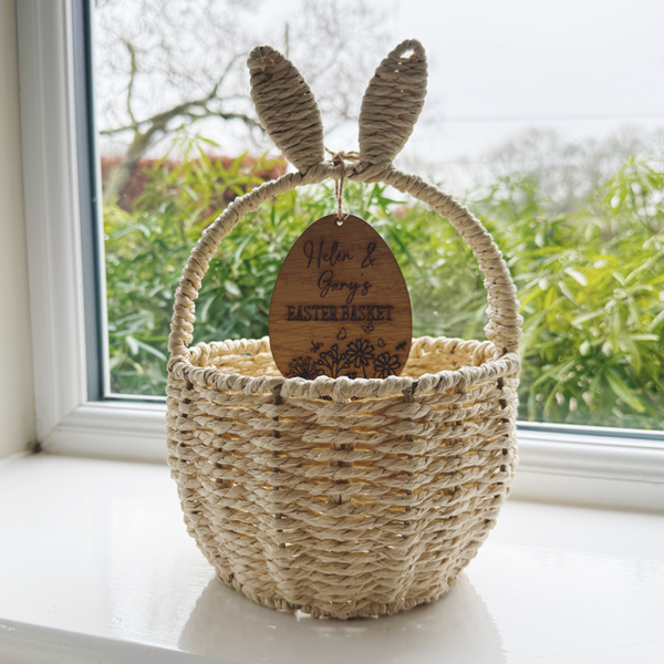 Easter Basket Personalised Tag & Basket Set - Pretty Perfect Gifts uk