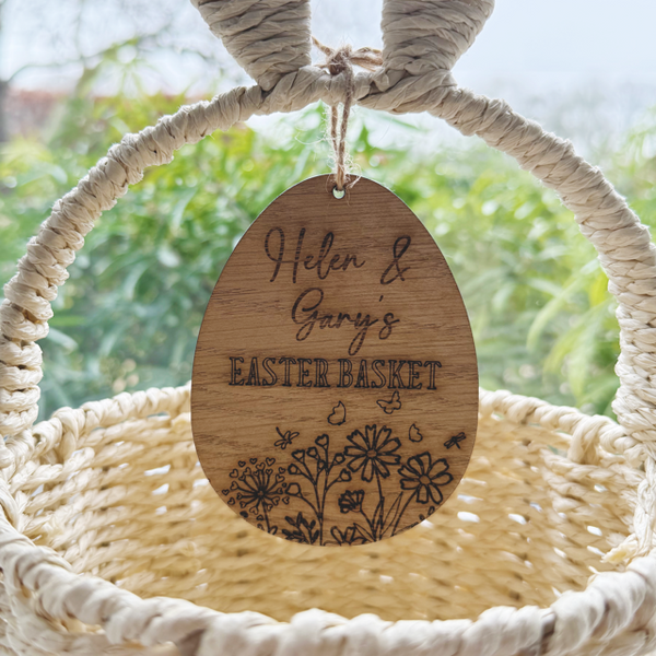 Easter Basket Personalised Tag & Basket Set - Pretty Perfect Gifts uk