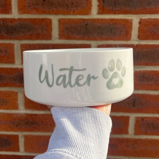 Water Sage Green Pet Bowl - End of Season Sale - Pretty Perfect Gifts uk
