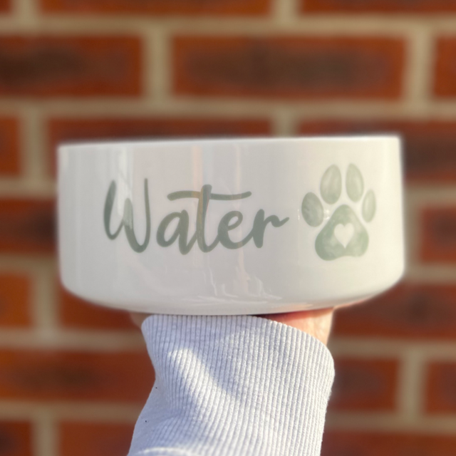 Water Sage Green Pet Bowl - End of Season Sale - Pretty Perfect Gifts uk