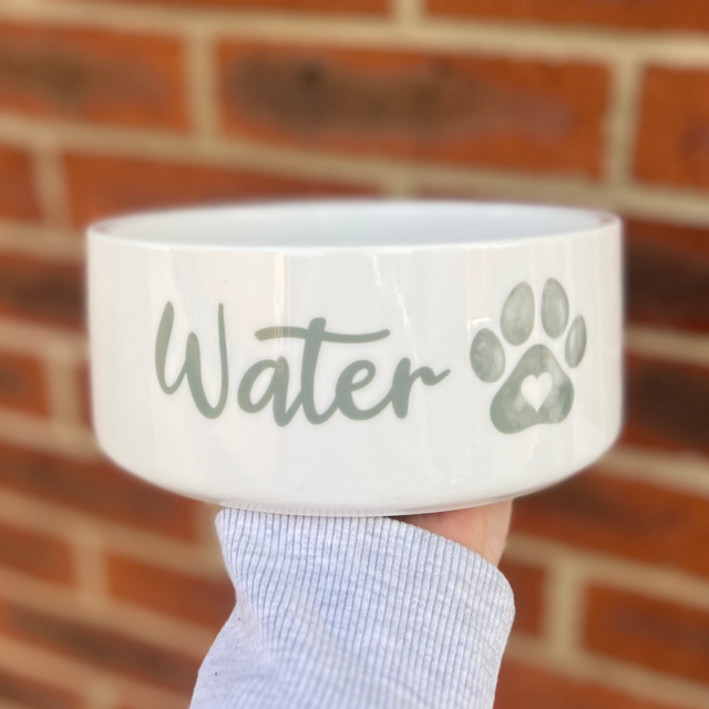 Water Sage Green Pet Bowl - End of Season Sale - Pretty Perfect Gifts uk