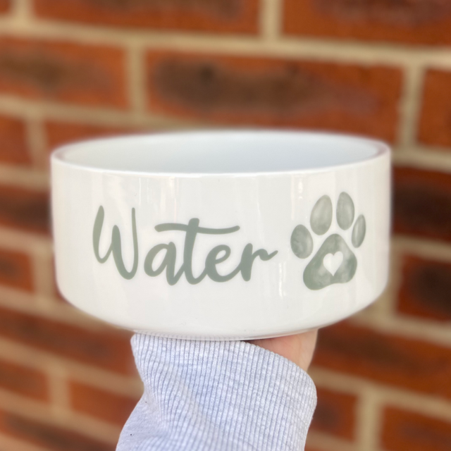 Water Sage Green Pet Bowl - End of Season Sale - Pretty Perfect Gifts uk