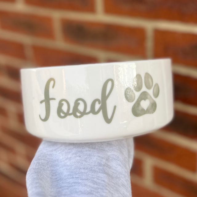 Food Sage Green Pet Bowl - End of Season Sale - Pretty Perfect Gifts uk