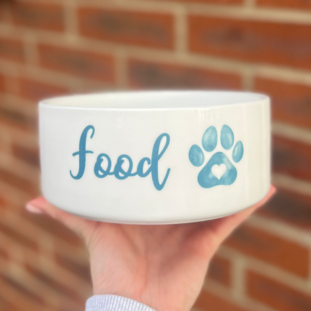 Food Blue Pet Bowl - End of Season Sale - Pretty Perfect Gifts uk