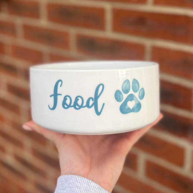 Food Blue Pet Bowl - End of Season Sale - Pretty Perfect Gifts uk