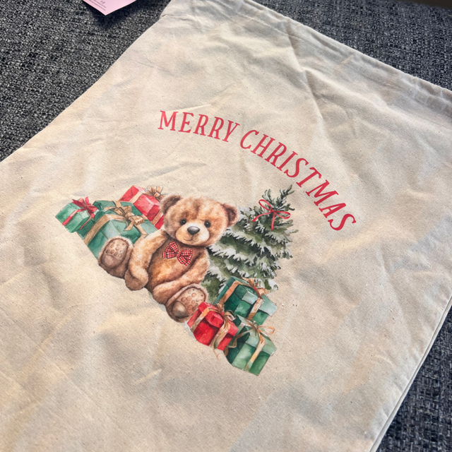 Red Teddy Merry Christmas Large Sack - End of Season Sale - Pretty Perfect Gifts uk