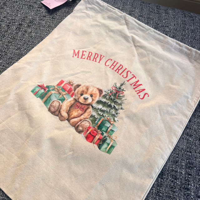 Red Teddy Merry Christmas Large Sack - End of Season Sale - Pretty Perfect Gifts uk