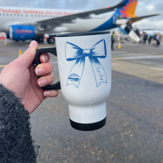 Cruise Bow Personalised Travel Mug - Pretty Perfect Gifts uk