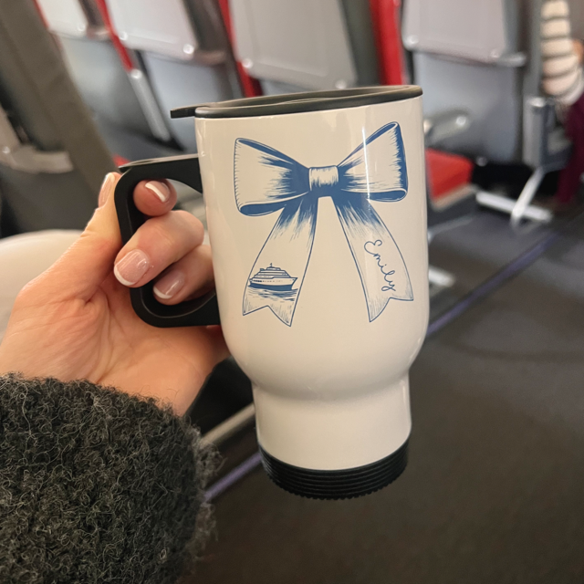 Cruise Bow Personalised Travel Mug - Pretty Perfect Gifts uk