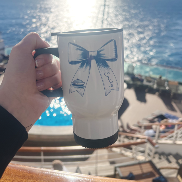 Cruise Bow Personalised Travel Mug - Pretty Perfect Gifts uk