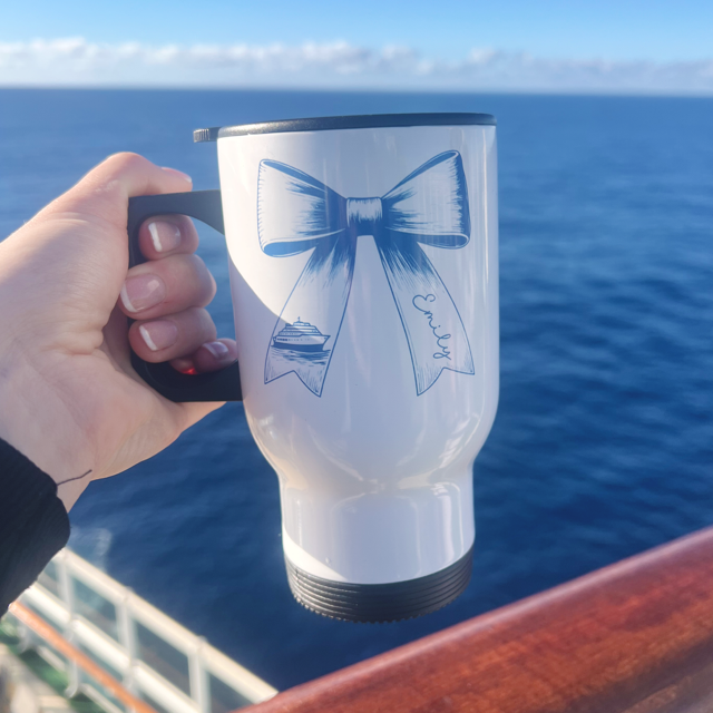 Cruise Bow Personalised Travel Mug - Pretty Perfect Gifts uk
