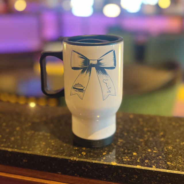 Cruise Bow Personalised Travel Mug - Pretty Perfect Gifts uk