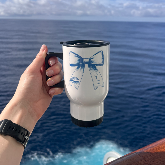 Cruise Bow Personalised Travel Mug - Pretty Perfect Gifts uk