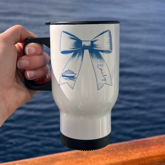 Cruise Bow Personalised Travel Mug - Pretty Perfect Gifts uk