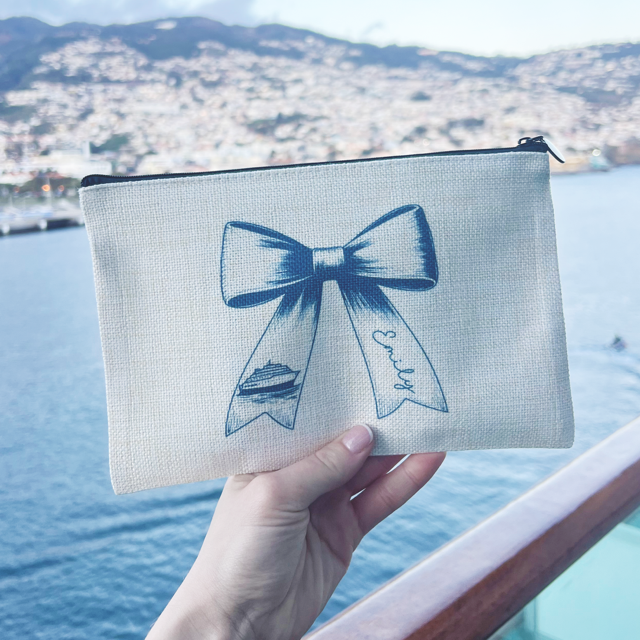Cruise Bow Personalised Pouch - Pretty Perfect Gifts uk
