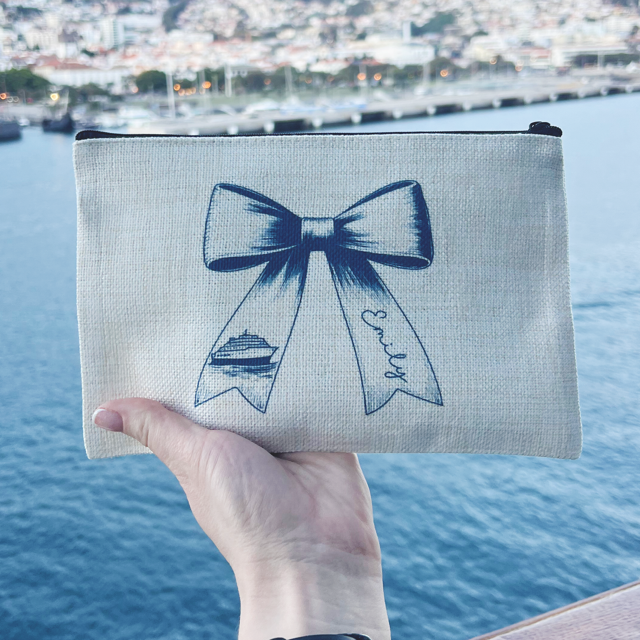 Cruise Bow Personalised Pouch - Pretty Perfect Gifts uk
