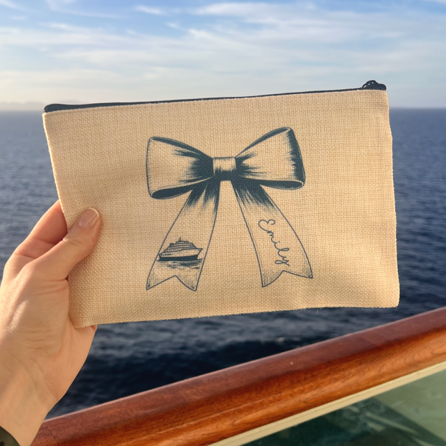 Cruise Bow Personalised Pouch - Pretty Perfect Gifts uk