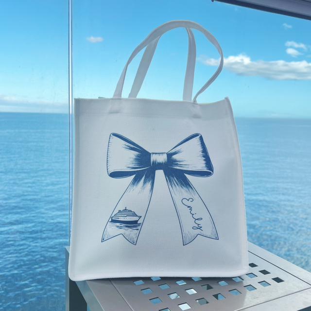 Cruise Bow Personalised Tote Bag - Pretty Perfect Gifts uk