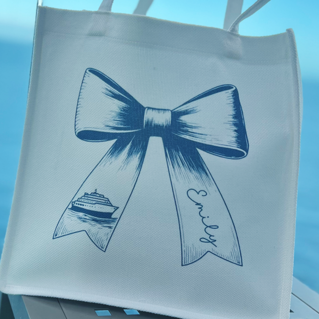 Cruise Bow Personalised Tote Bag - Pretty Perfect Gifts uk