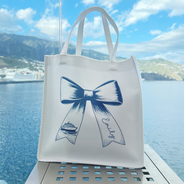 Cruise Bow Personalised Tote Bag - Pretty Perfect Gifts uk