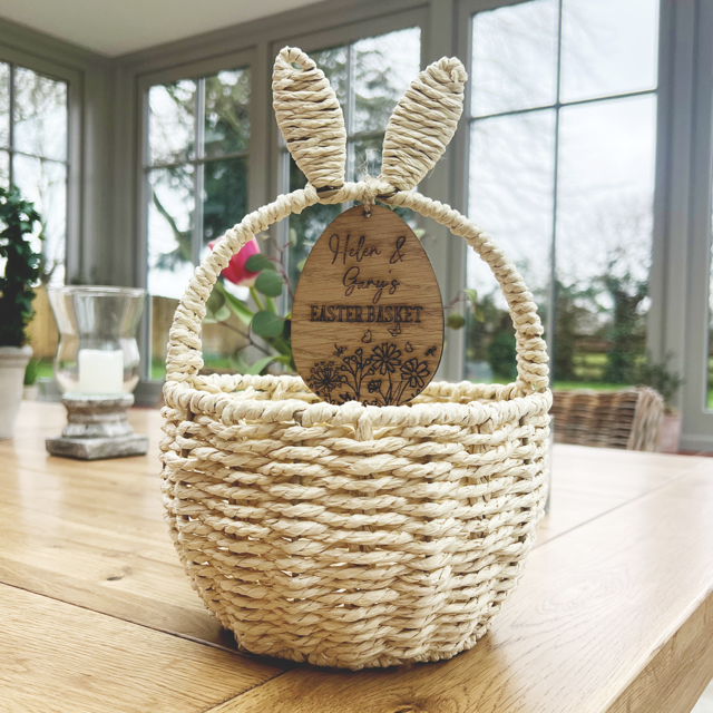 Easter Basket Personalised Tag & Basket Set - Pretty Perfect Gifts uk