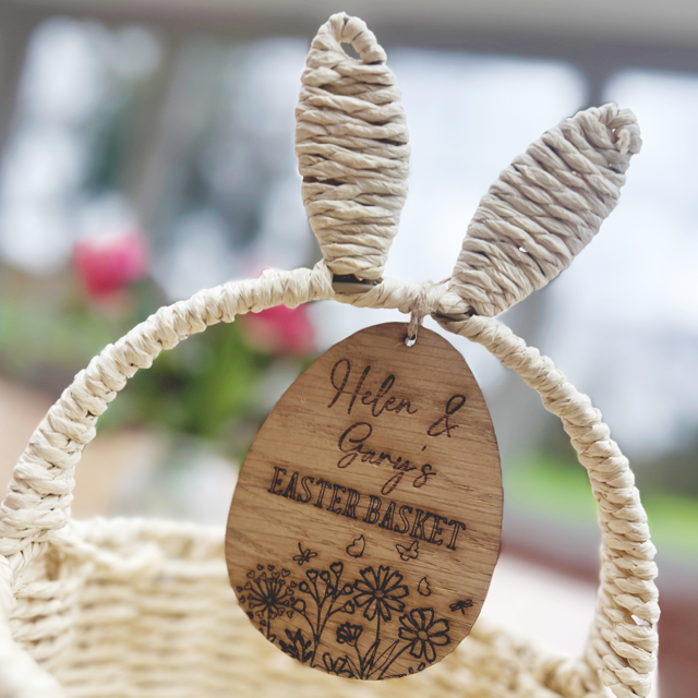 Easter Basket Personalised Tag & Basket Set - Pretty Perfect Gifts uk