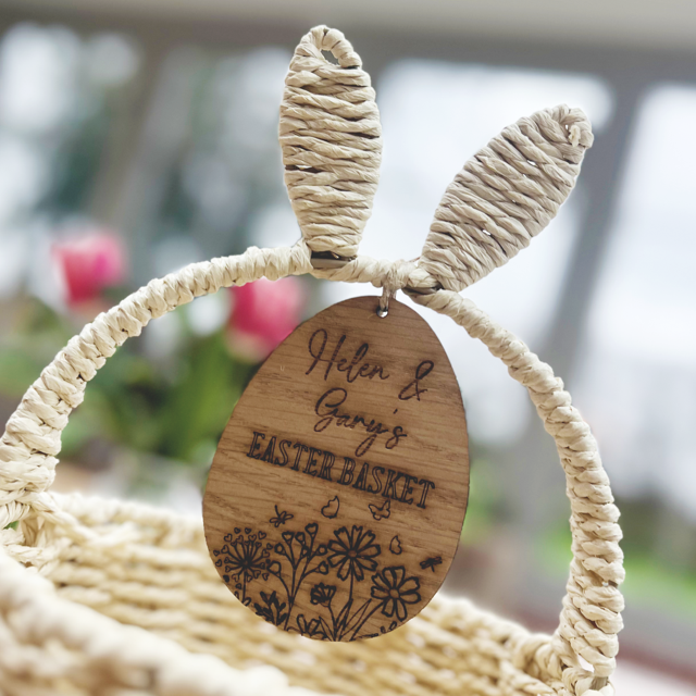 Easter Basket Personalised Tag & Basket Set - Pretty Perfect Gifts uk