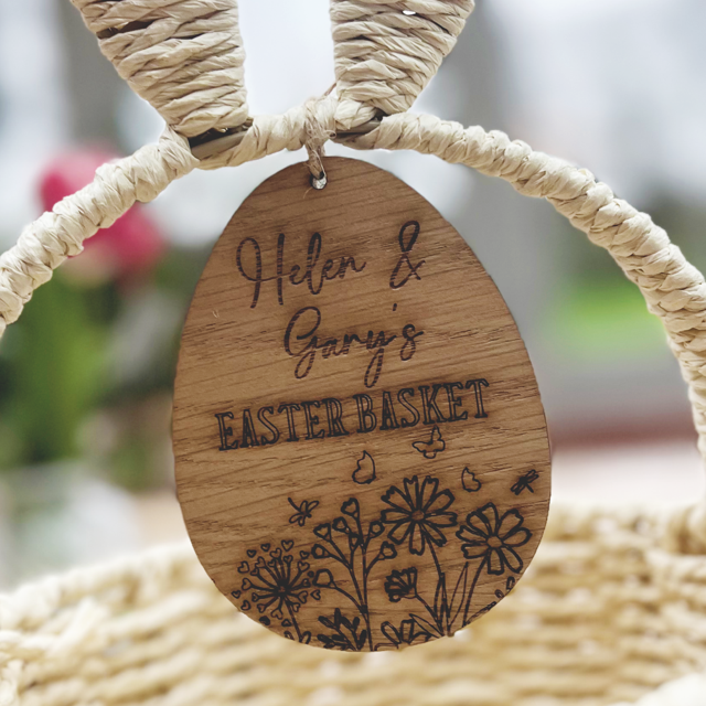 Easter Basket Personalised Tag & Basket Set - Pretty Perfect Gifts uk