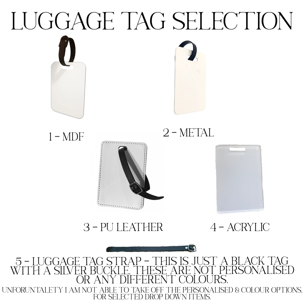 Initial Luggage Tag Personalised Luggage Tags Pretty Perfect Gifts uk